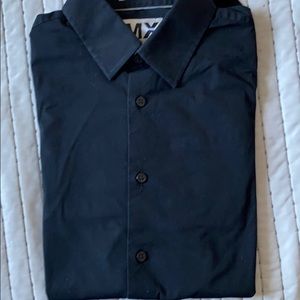 Black Long sleeve button down express fitted 1mx.